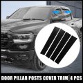 4 Pcs Door Cover Panel Trim Pillar Posts Exterior Window Anti Scratch Stickers For Dodge Ram 2009-2018 Black