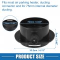 A Absopro Universal Car Air Ducting Connector Straight Heater Duct Joiner Pipe 2 95 75mm Od Black