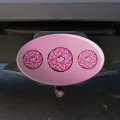 Cute Chocolate Valentine Donut Pink Hearts Oval Tow Trailer Hitch Cover Plug Insert