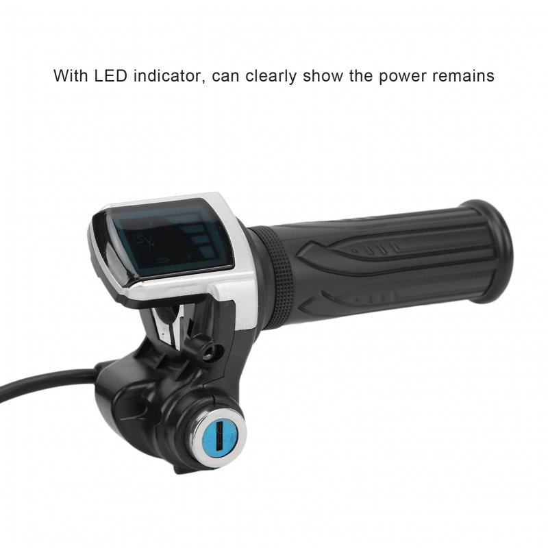 Electric Bike Twist Throttle Grip Lock Key Set E Led Indicator For Motorcycle Scooter 48v Grips