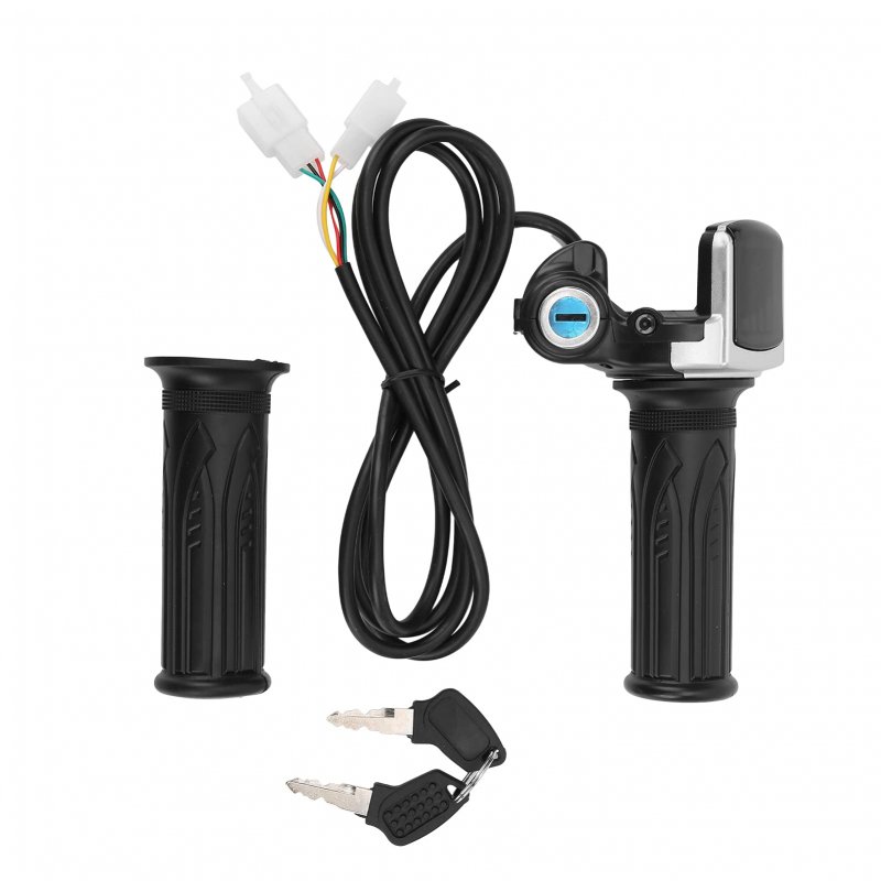 Electric Bike Twist Throttle Grip Lock Key Set E Led Indicator For Motorcycle Scooter 48v Grips