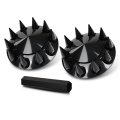 G-plus Front Hub Cover Set Semi Truck Wheel 33mm Nut Covers Spiked Compatible With Semi-truck 22 5 And 24 Wheels All 11 25 Bolt 
