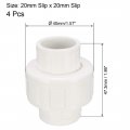 Uxcell 20mm Inner Dia Slip Pvc Pipe Fitting Union Solvent Socket Quick Connector 4pcs