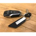 Ipick Image Compatible With Ford Mustang Tri-bar Red Carbon Fiber Texture Black Pu Leather Strap Key Chain