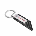 Ipick Image Compatible With Ford Mustang Tri-bar Red Carbon Fiber Texture Black Pu Leather Strap Key Chain