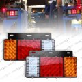 12v 44 Leds Tail Lights Iron Plate Fit Isuzu Elf Truck Npr Npr-hd Nkr Nhr Nrr Fsr Frr Gmc W-series 1984- Waterproof Level Ip66 