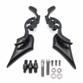 Httmt Black Billet Skull Blade Mirror Compatible With H-d Electra Heritage Sportster Glide