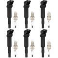 Aintier 6 Ignition Coils With Iridium Spark Plugs 3 Pins Packs Fits For Bmw 128i 0l 2010-2013 Coil And Replaces Uf592 