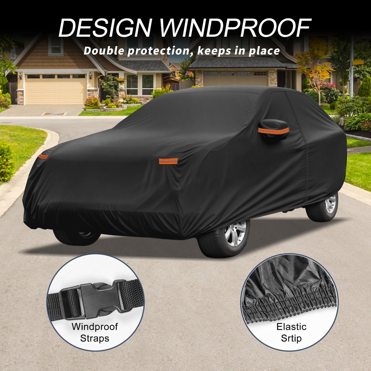 Waterproof Outdoor Car Cover For Lexus Rz Sun Rain Snow Hail Protection With Left Side Door Zipper And Aluminum Film Black