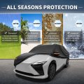 Waterproof Outdoor Car Cover For Lexus Rz Sun Rain Snow Hail Protection With Left Side Door Zipper And Aluminum Film Black