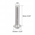 Uxcell M3x16mm Machine Screws Hex Socket Round Head Screw 304 Stainless Steel Fasteners Bolts 20pcs