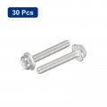 Uxcell M4x25mm Phillips Hex Head Flange Bolts 30pcs 304 Stainless Steelagon Hex Machine Screws