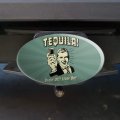 Tequila Brain Off Liver On Funny Humor Retro Oval Tow Trailer Hitch Cover Plug Insert