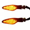 Oz-usa Motorcycle Turn Signal Large Amber Led Light Front Rear Dual Intensity Smoke Lens 12 Volts Universal Blinker 