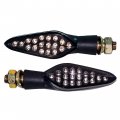 Oz-usa Motorcycle Turn Signal Large Amber Led Light Front Rear Dual Intensity Smoke Lens 12 Volts Universal Blinker