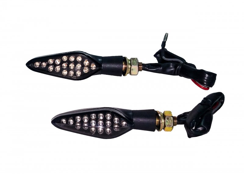 Oz-usa Motorcycle Turn Signal Large Amber Led Light Front Rear Dual Intensity Smoke Lens 12 Volts Universal Blinker