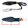 Oz-usa Motorcycle Turn Signal Large Amber Led Light Front Rear Dual Intensity Smoke Lens 12 Volts Universal Blinker