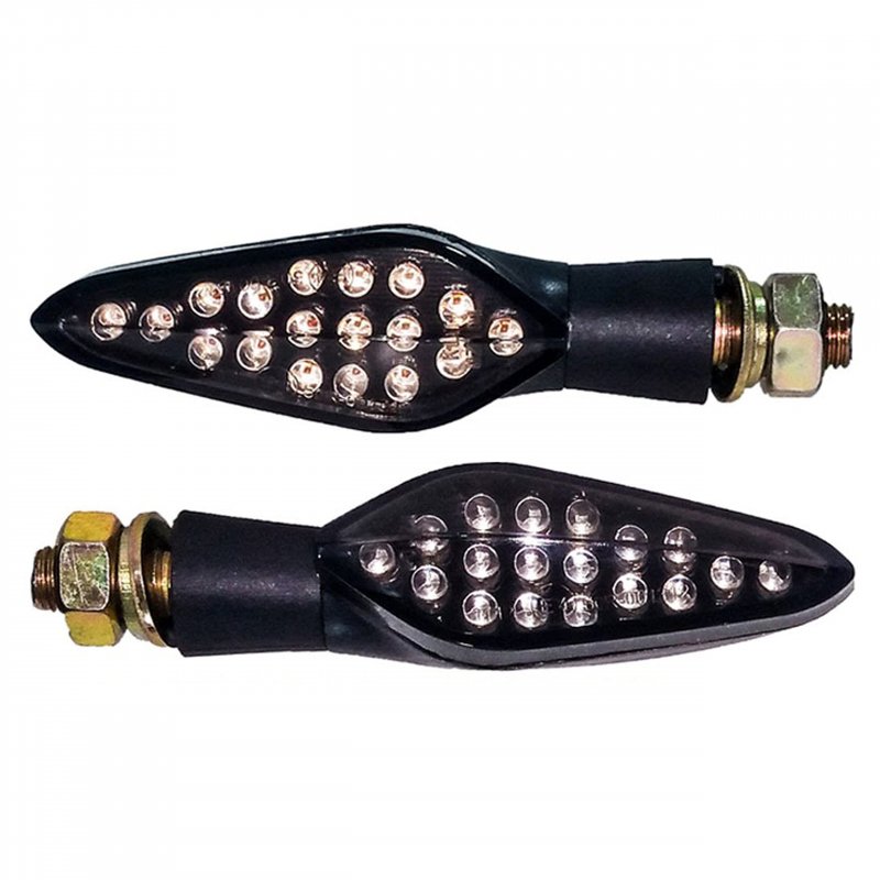 Oz-usa Motorcycle Turn Signal Large Amber Led Light Front Rear Dual Intensity Smoke Lens 12 Volts Universal Blinker