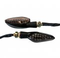 Oz-usa Motorcycle Turn Signal Large Amber Led Light Front Rear Dual Intensity Smoke Lens 12 Volts Universal Blinker