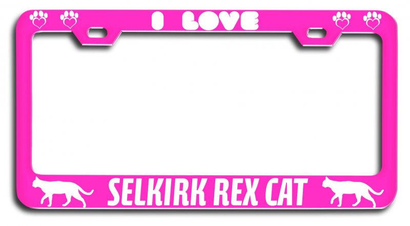 I Love Selkirk Rex Cat Pets Pn Metal License Plate Frame Tag Holder T58