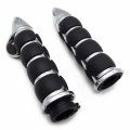 Httmt- Chrome 25mm 1 Bullet Handlebar Hand Grip Rubber Throttle Boss Compatible With H-d Fat Boy Road King P N Trhb114-h-25