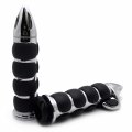 Httmt- Chrome 25mm 1 Bullet Handlebar Hand Grip Rubber Throttle Boss Compatible With H-d Fat Boy Road King P N Trhb114-h-25