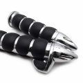Httmt- Chrome 25mm 1 Bullet Handlebar Hand Grip Rubber Throttle Boss Compatible With H-d Fat Boy Road King P N Trhb114-h-25