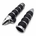 Httmt- Chrome 25mm 1 Bullet Handlebar Hand Grip Rubber Throttle Boss Compatible With H-d Fat Boy Road King P N Trhb114-h-25