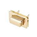 Uxcell 1 Set Rectangular Purses Twist Lock 32mm X 20mm Clutches Closures For Diy Bag Making Light Gold