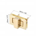 Uxcell 1 Set Rectangular Purses Twist Lock 32mm X 20mm Clutches Closures For Diy Bag Making Light Gold
