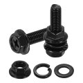 M5 X 20mm Phillips Flanged Hex Head Bolts 10pcs 304 Stainless Steel Flange Hexagon Screws With Nuts Flat Lock Washers Fully 