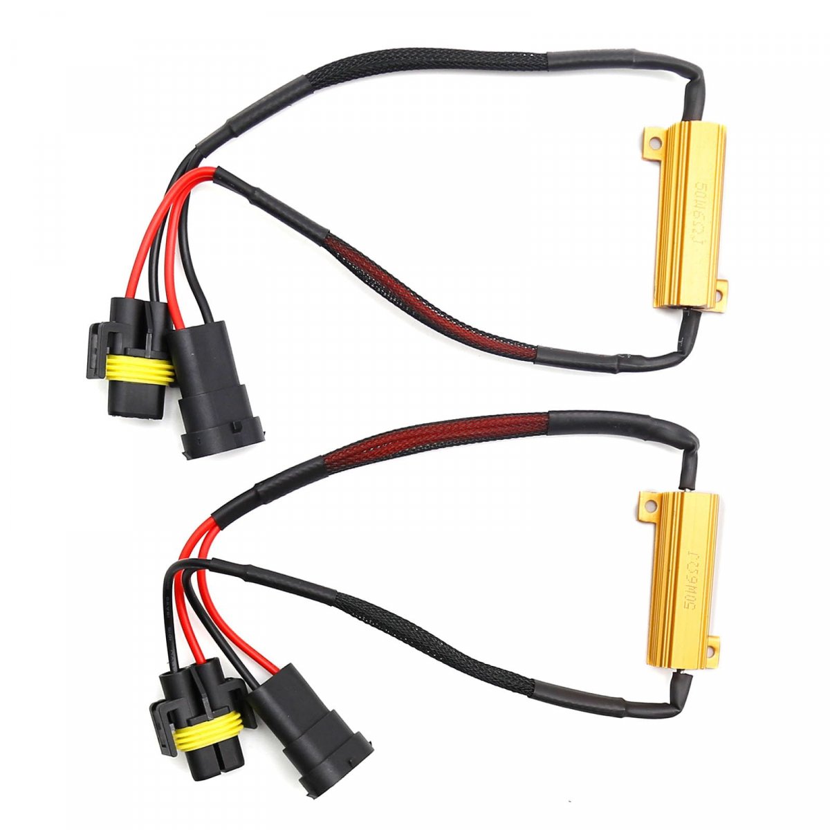 Hoypeyfiy H11 50w 6ohm Led Load Resistor Wire Harness Kit Warning Canceller Fix Hyper Flashing Blinking Canbus Error Pack Of 2