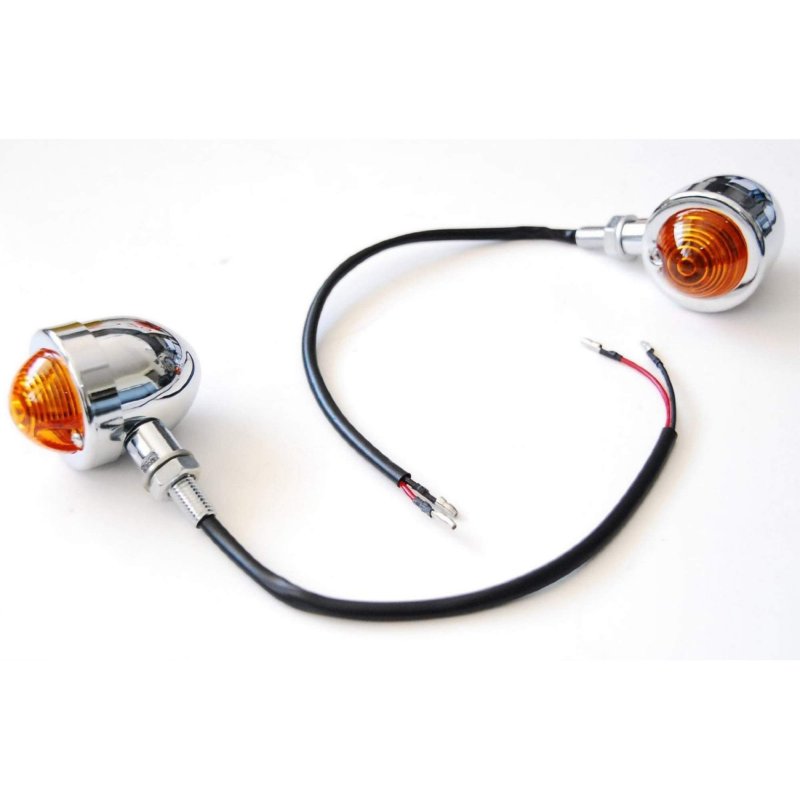 Panhead Chrome Turn Signal For Universal Cruiser Chopper Custom Bobber Cafe Racer Xl 12 Volts