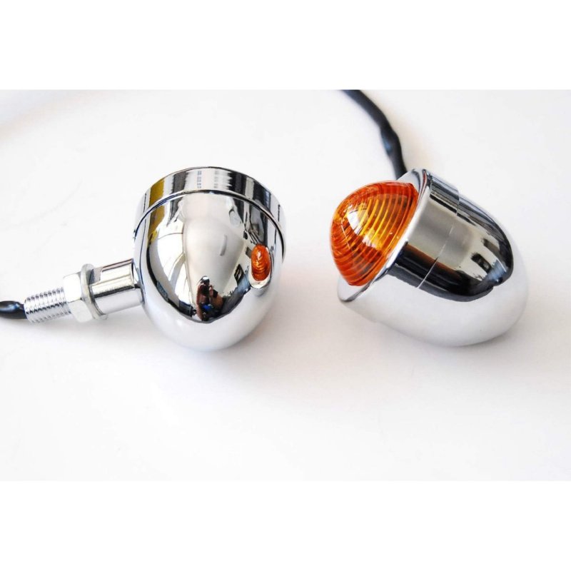 Panhead Chrome Turn Signal For Universal Cruiser Chopper Custom Bobber Cafe Racer Xl 12 Volts