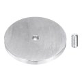 1pcs Round Shape Aluminum Disc M10 Thread 80mm Diameter Circle Glass Top Adapter For Table Furniture Coffee Tables Silver 