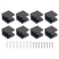 8pcs Glass Shelf Brackets Adjustable Solid Brass Bracket Wall Mount Holder Fixture Clip For 8-10mm 31 -0 39 Black 