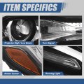 Auto Dynasty Hid Projector Headlights Assembly Compatible With Gmc Terrain 2018-2021 Passenger Right Side Black Housing Amber