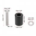 X Autohaux Car Engine Motor Hood Vent Spacer Riser Kit Aluminum Alloy 8mm Black