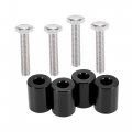 X Autohaux Car Engine Motor Hood Vent Spacer Riser Kit Aluminum Alloy 8mm Black