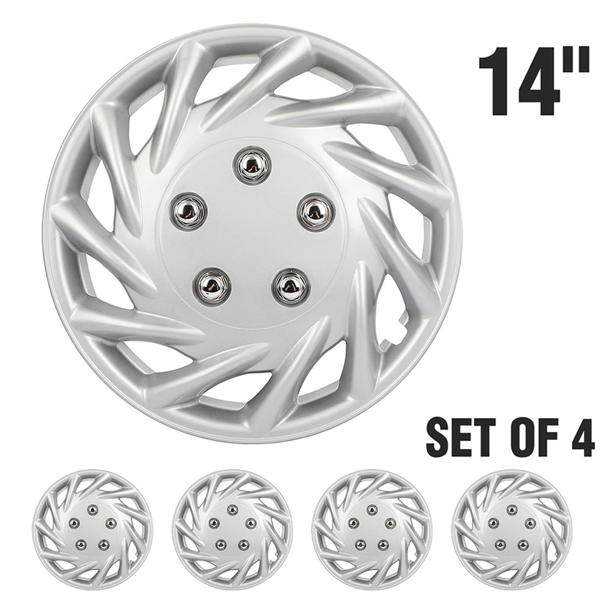 14 Hubcap Wheel Cover Fits For Toyota Vw Chevy Chevrolet Honda Mazda Dodge Ford And Others