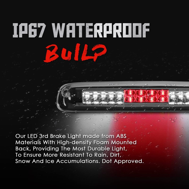 Waterproof Dual Row Led Third Brake Light For 1999 2006 Chevrolet Silverado Gmc Sierra Gmt800 Chrome Lens Plug And Play High