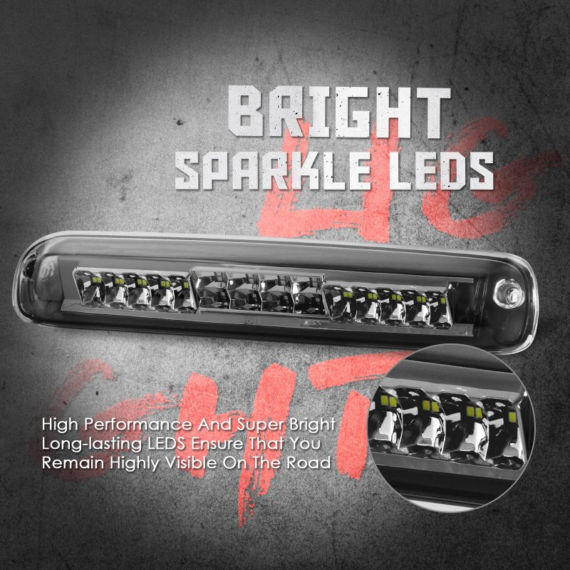 Waterproof Dual Row Led Third Brake Light For 1999 2006 Chevrolet Silverado Gmc Sierra Gmt800 Chrome Lens Plug And Play High
