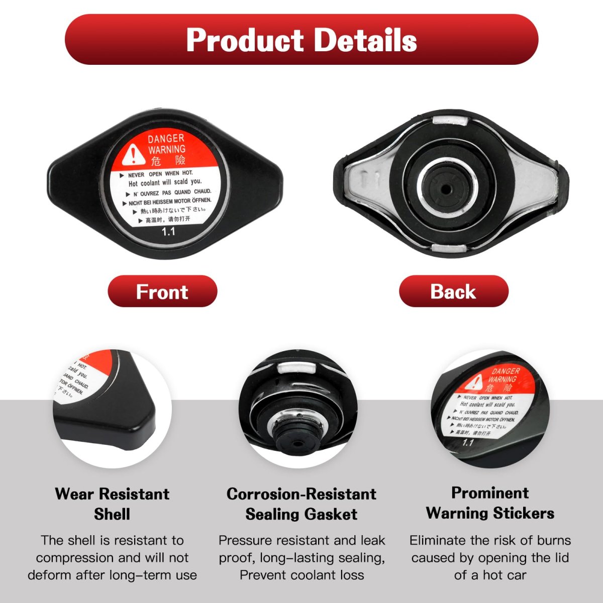 2 Pack Radiator Cap Replacement For Acura 1994 To 2001 Integra Part Number 19045-paa-a01 19045paaa01