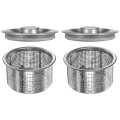 2 Pcs Kitchen Sink Strainer Stoppers With Handle And Lid Universal Drain Filter Kit Stainless Steel Cover Plug For Bathroom 