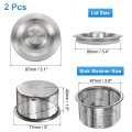 Kitchen Sink Strainer Stoppers With Handle And Lid 2 Pack Stainless Steel Drain Filter Kit For Bathroom Sinks 6 In X 3 1