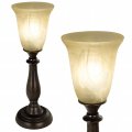 Lightaccents Rustic Table Lamp With Marbleized Alabaster Glass Shade- Beautiful 18 5 Tall Bronze Finish 