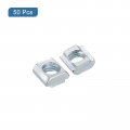 Uxcell T Nuts 50pcs Nickel Plated Carbon Steel Slot Bolts 2020 Series M6 Hammer Head Fastener Sliding For Aluminum Extrusion