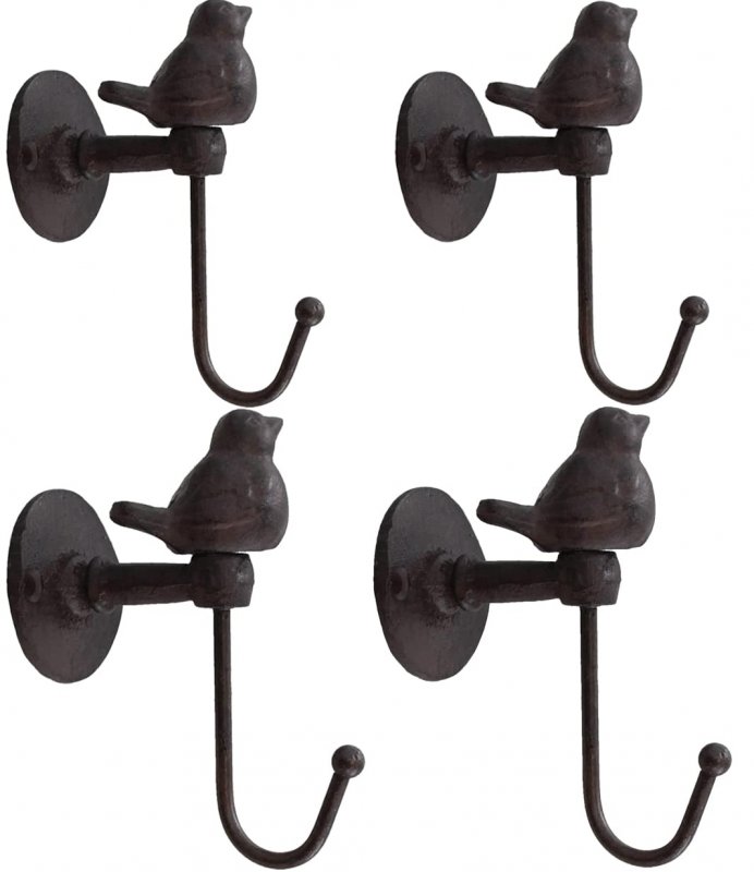 Colonial Tin Works 520013 Songbird Wall Hook Brownish Black Set Of 4