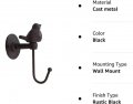 Colonial Tin Works 520013 Songbird Wall Hook Brownish Black Set Of 4