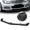 Auto Dynasty 3pcs Car Front Bumper Lips Spoiler Wing Body Kit With Vertical Stabilizers Compatible Mercedes-benz C180 C200 C250